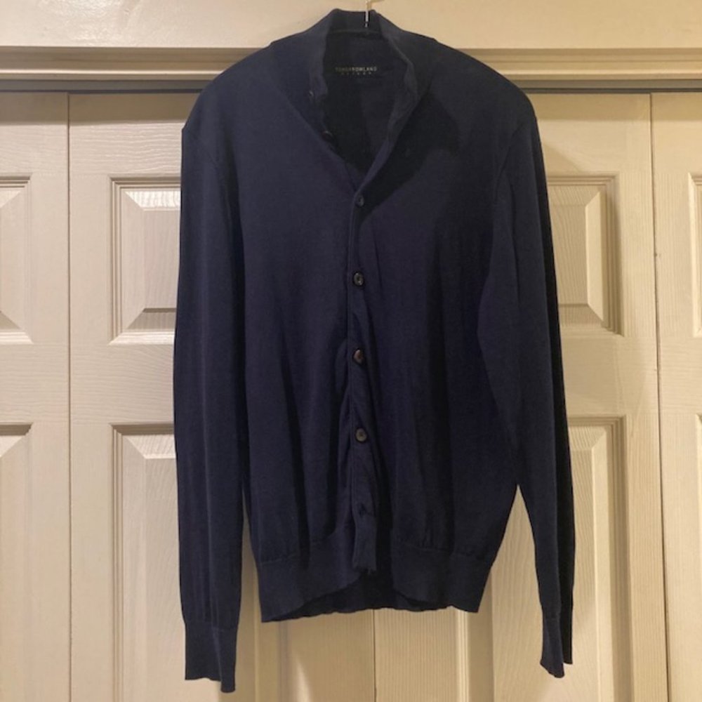 Japanese Brand / Navy Thin Cardigan